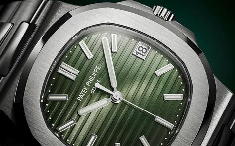 patek nautilus green face.